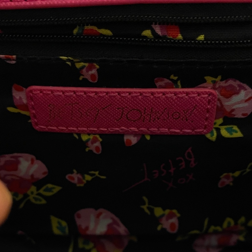Betsey Johnson Vibrant Pink Crossbody Bag with Silver Chain by Betsey Johnson - Picture 3 of 8